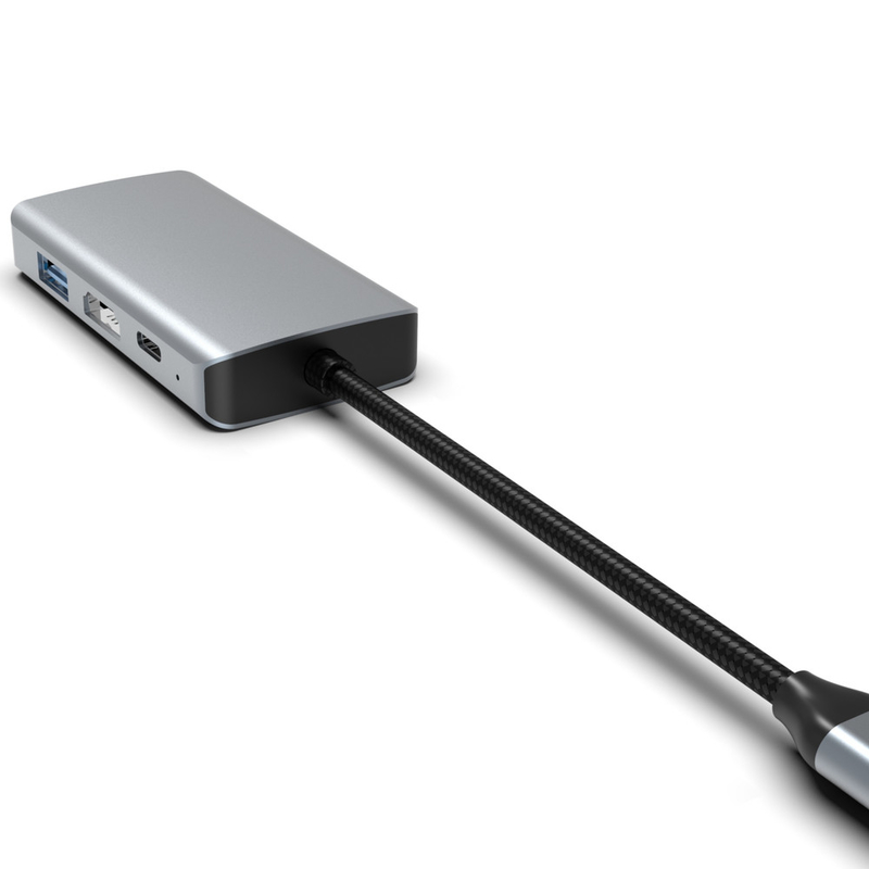 Mini 4 w 1 adapter USB C Type C Hub z USB 3.0 HDMI VGA USB-C PD ładowanie