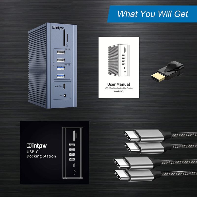 16 w 1 Gigabit Ethernet Docking Station HDMI USB C 4K Video Output Display Link