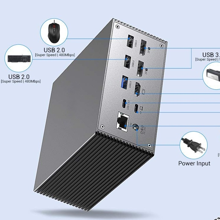 USB C Docking Station z inteligentnym rozpraszaniem ciepła 4K rozdzielczość HDMI Video Output Space