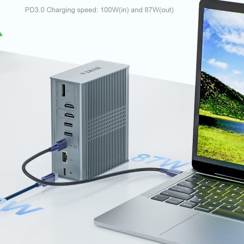 18 w 1 Thunderbolt USB C Docking Station Multi Usb Hub DisplayLink 4K HDMI