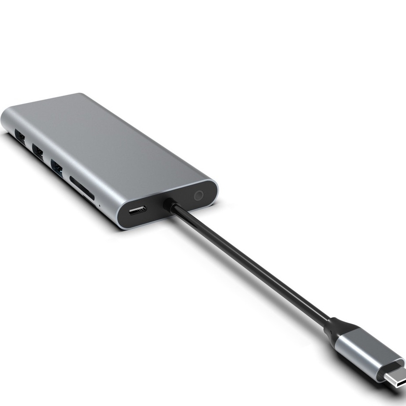 Typ C USB Hub Ethernet Docking Station Expand Macbook Połączenie szare dla dla laptopa