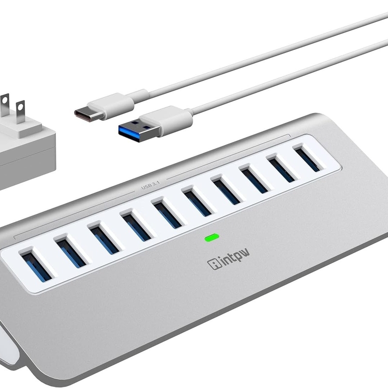 7-w-1 USB-A Hub z DC JACKI USB 3.0 Typ A 10Gbps dla laptopa i PC
