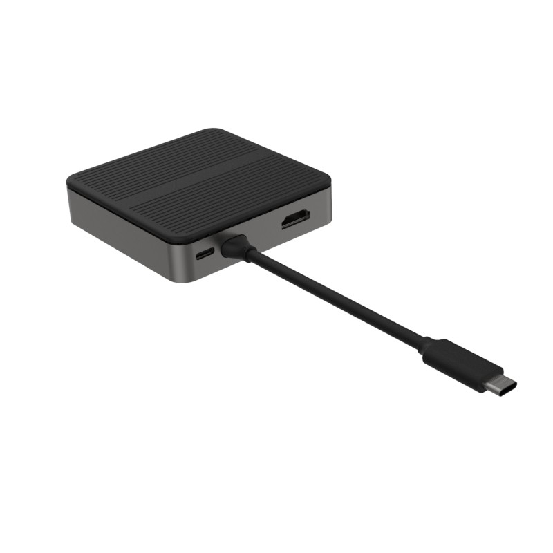 Square 6 In 1 Dual HD 4K Type C Docks Z RJ45 PD 100W SD TF 3xUSB 3.0 Docking Hdmi Hub Usb C A