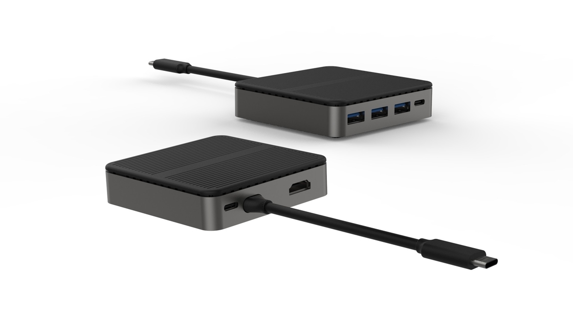 Square 6 In 1 Dual HD 4K Type C Docks Z RJ45 PD 100W SD TF 3xUSB 3.0 Docking Hdmi Hub Usb C A