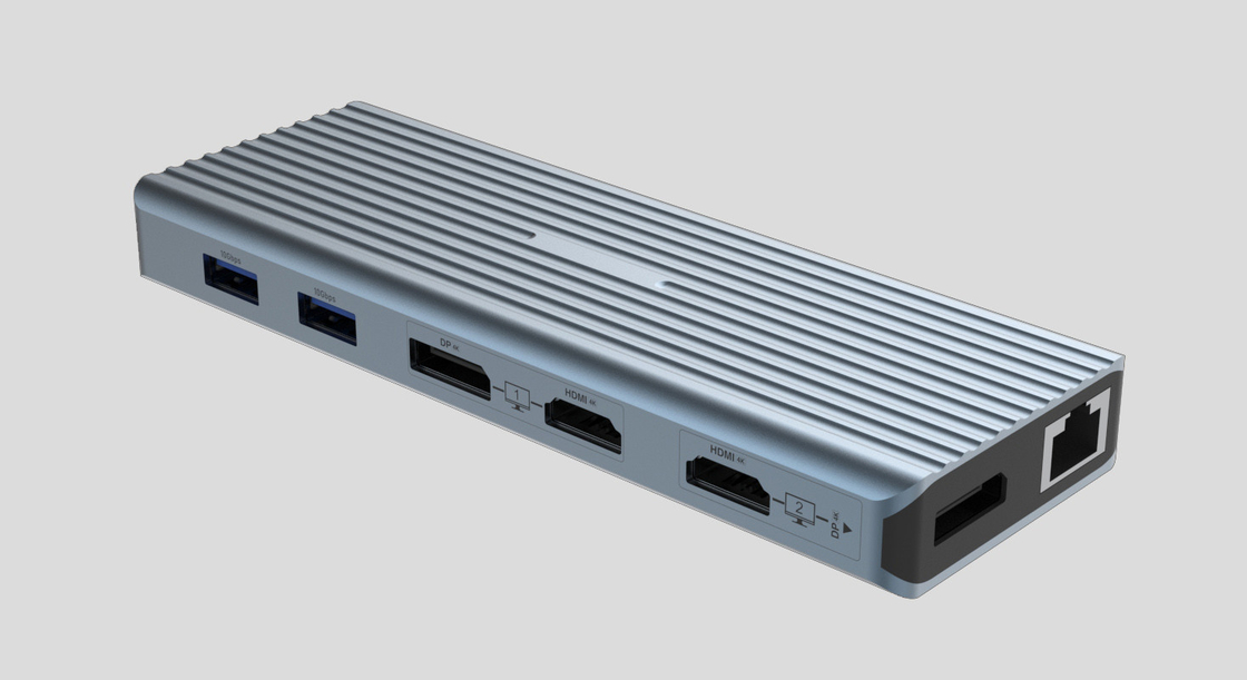 USB 3.1 Typ C do 9 portów USB3.0 Hub z Gigabit Ethernet RJ45 Lan Port Adapter Szary