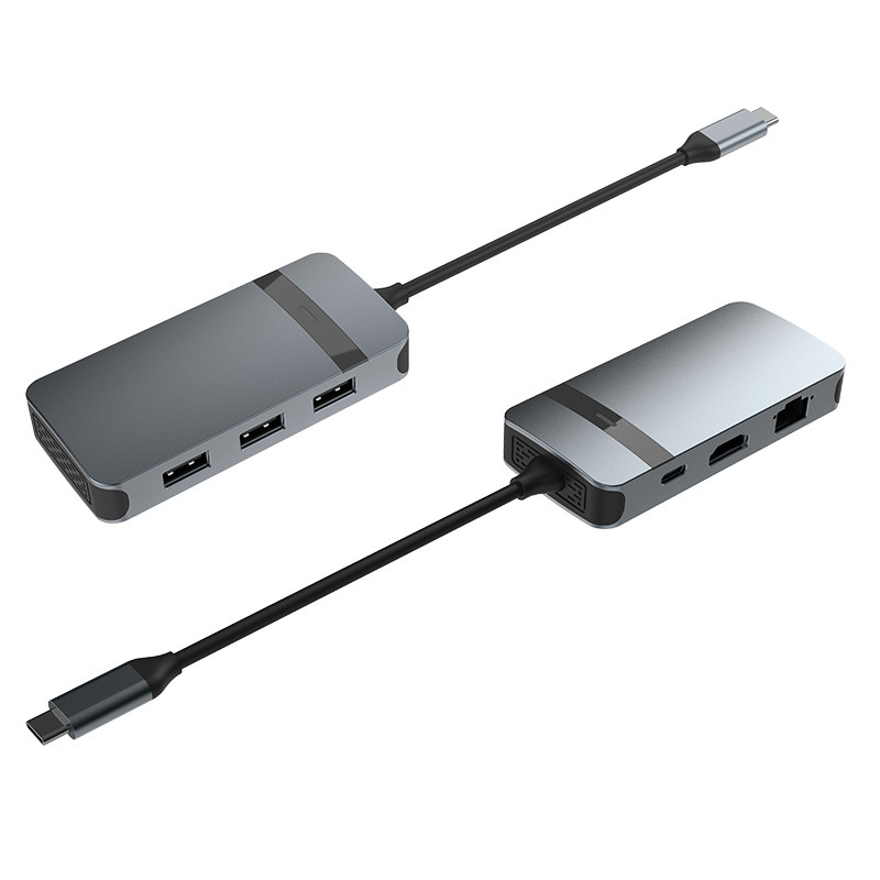 Hdmi USB C Hub Adapter Wielozadrzeń Sieć Wielozadrzeń Adapter USB 3.0 Port 6 w 1