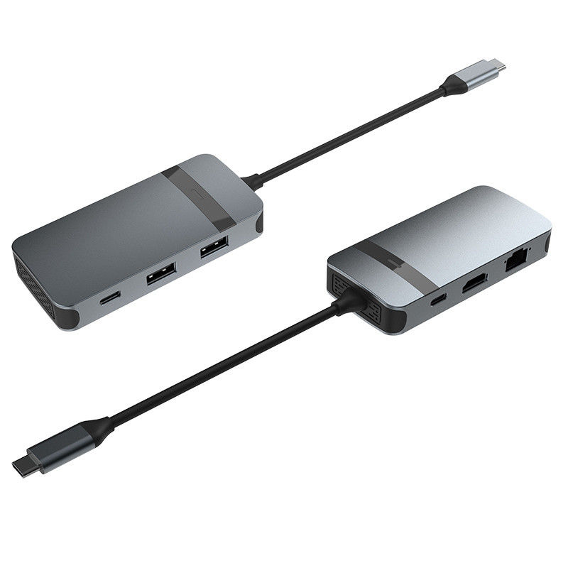 Adapter USB C Ethernet Hdmi PD Ładowanie USB-C Hub 6-W-1 Adapter typu C USB 3.0 2.0 PD Konwerter