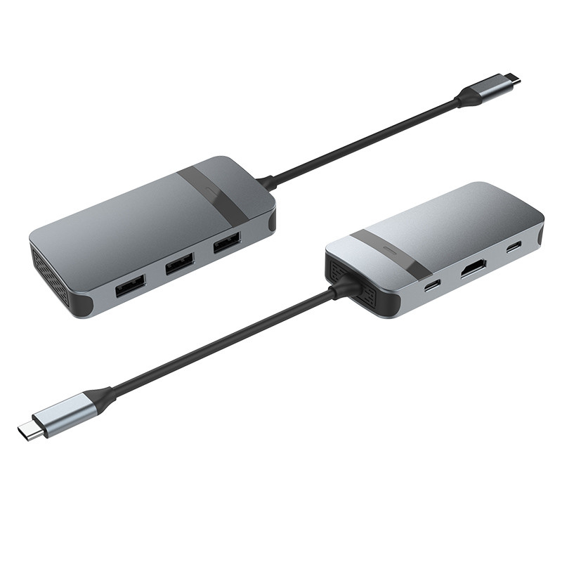 Adapter HDMI Ethernet Usb C Grey USB A Hub Z USB C 5Gbps Przesyłanie danych