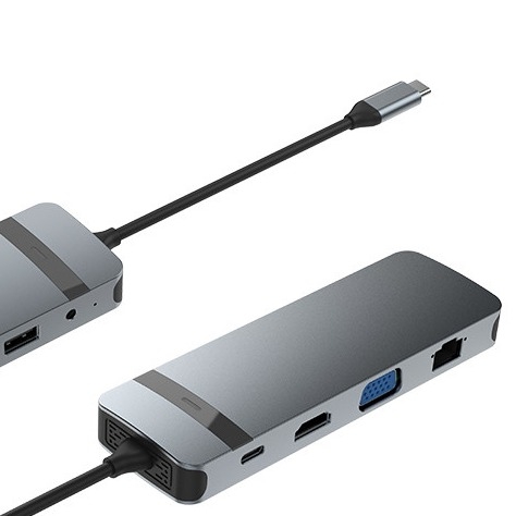 10 w 1 USB C Dock USB Hub z 4K HDMI USB C do USB Multiport Adapter dla laptopa i notebooka