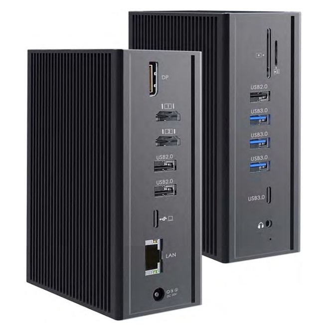 Thunderbolt 3 16 w 1 Typ-C Dual HDMI USB C Docking Station 4K Video