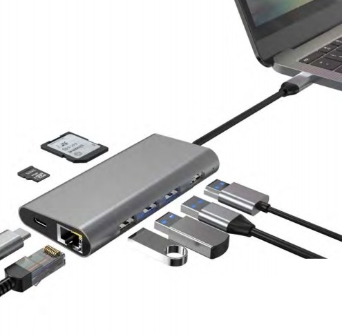 10/100/1000 Mbps Ethernet Adapter USB C Kompatybilny z systemami Windows/ MacOS/ Android/ Linux Do 10 Gbps Przesyłania danych