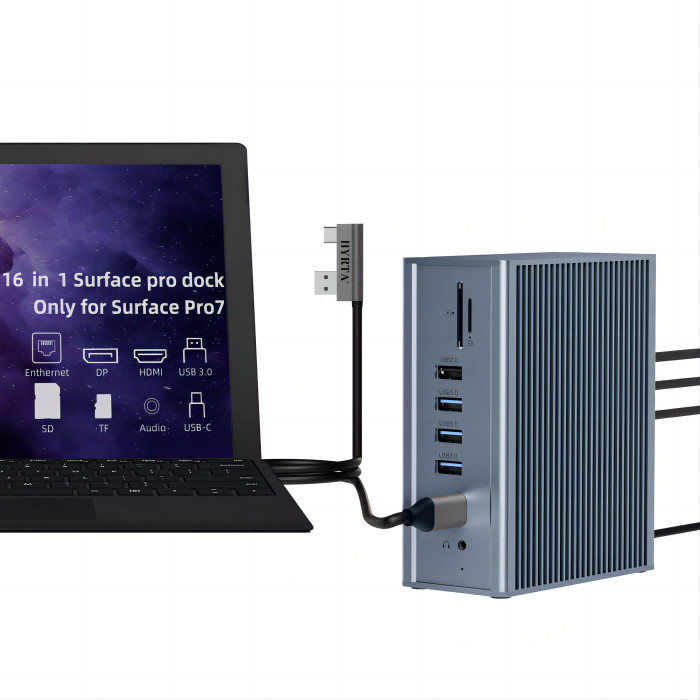 18 portów Thunderbolt Docking Station 2 HDMI Dock Hub dla kompatybilności wyświetlacza HDMI 8K/4K