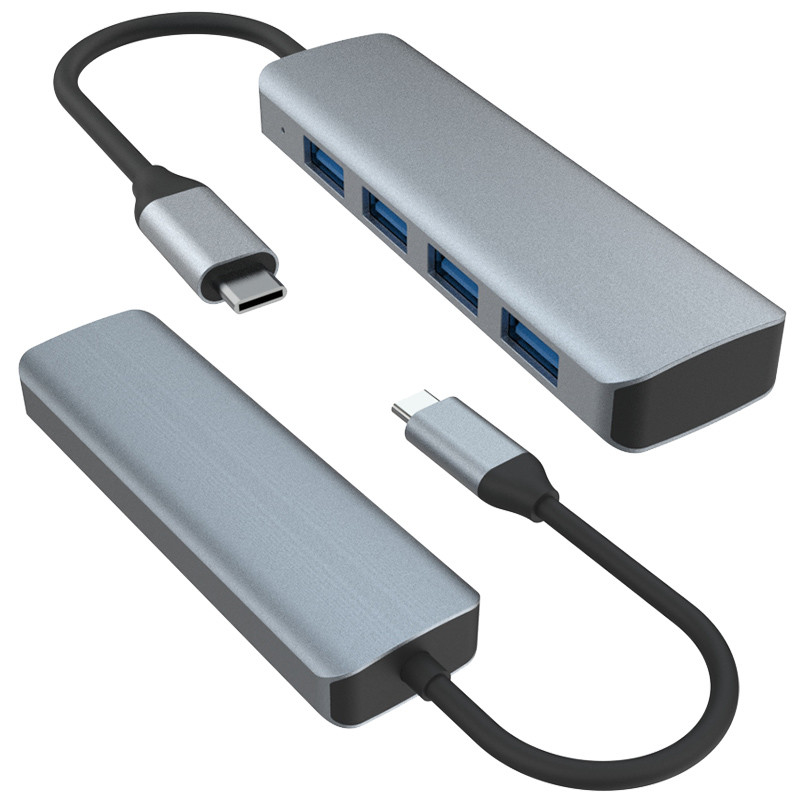 Usb C do 4 Port USB 3.0 Hub Expansion Dock USB Type-C do 4 USB 3.0 HUB Aluminium Alloy 5G Transmission