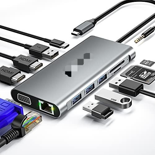 Adapter USB C 13 w 1 4K HDMI Hub Typ C do HDMI 4K USB 3.0 2.0 PD Konwerter ładowania