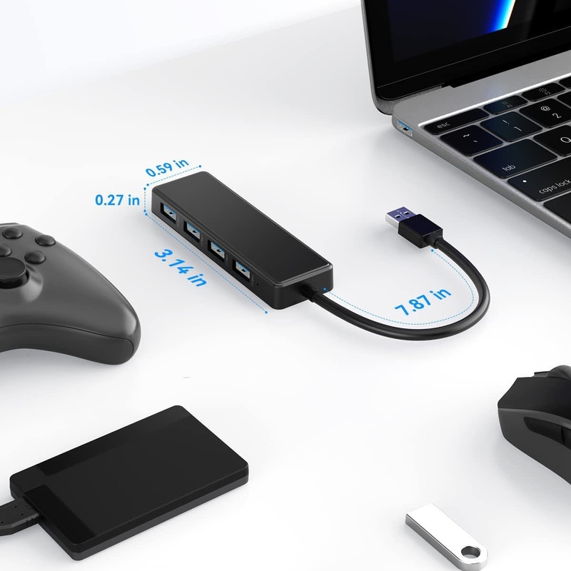 4 6 7 Port USB 3.0 Hub dla laptopa USB A Splitter z rozszerzonym kablem USB C Port zasilania
