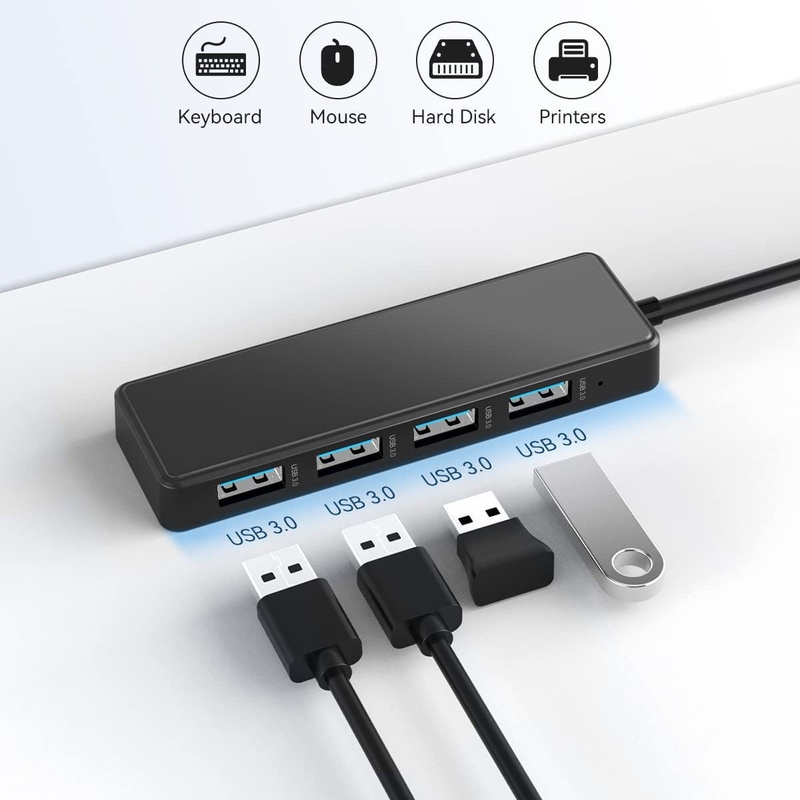 Laptop Usb A Hub Typ C Kompatybilność Czarny Szary Hub 5Gbps Przenoszenie danych Długa długość kabla Zasilanie