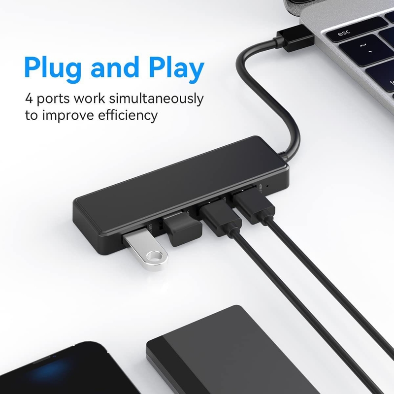 Laptop Usb A Hub Typ C Kompatybilność Czarny Szary Hub 5Gbps Przenoszenie danych Długa długość kabla Zasilanie