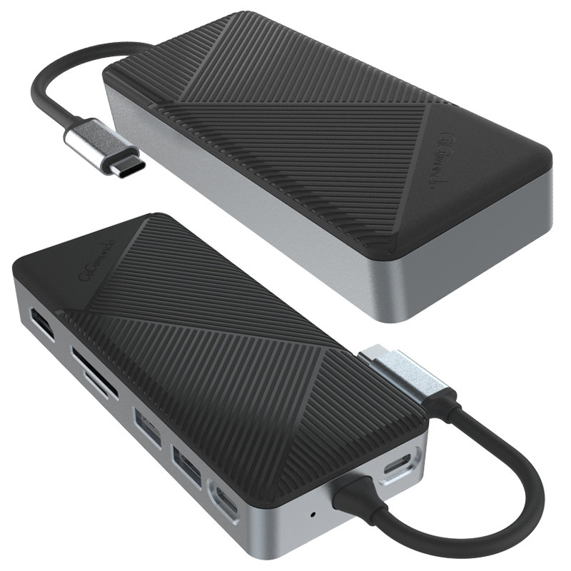 USB C Displaylink Docking Station z 10Gbps USB 3.2 Gen2 M.2 NVMe/SATA SSD Reader