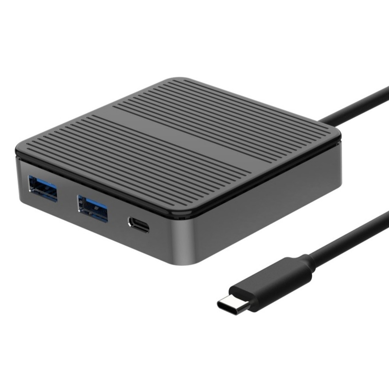 Kwadratowy czarny adapter USB C do USB Mac 6 w 1 USB C do USB A Hub Adapter OTG