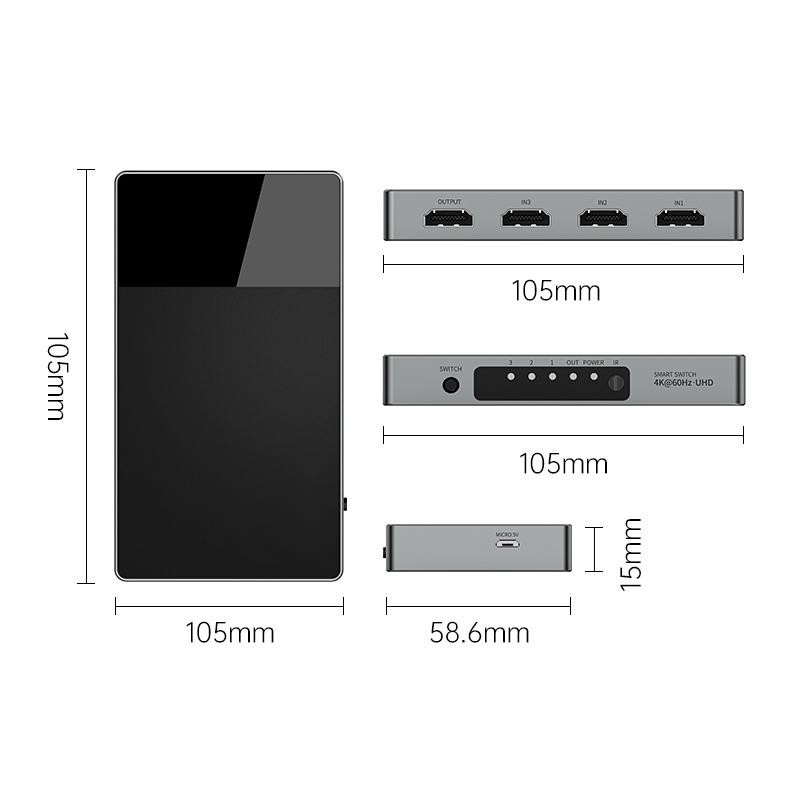3 w 1 Out HDMI Switch Aluminium HDMI Splitter Z Remote HDMI Switcher Wspiera 4K 3D HD Monitor