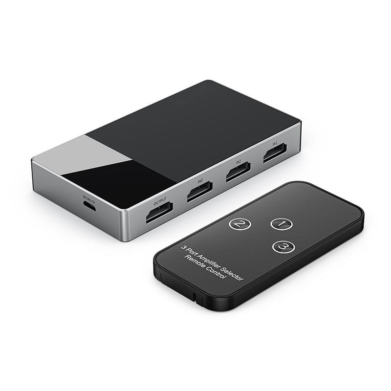 3 w 1 Out HDMI Switch Aluminium HDMI Splitter Z Remote HDMI Switcher Wspiera 4K 3D HD Monitor