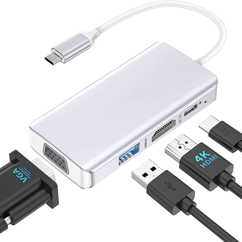 Biały USB C Docking Hub Station Dual Monitor For Triple 4K 60hz Data Transfer Adapter