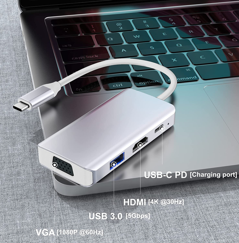 Biały USB C Docking Hub Station Dual Monitor For Triple 4K 60hz Data Transfer Adapter