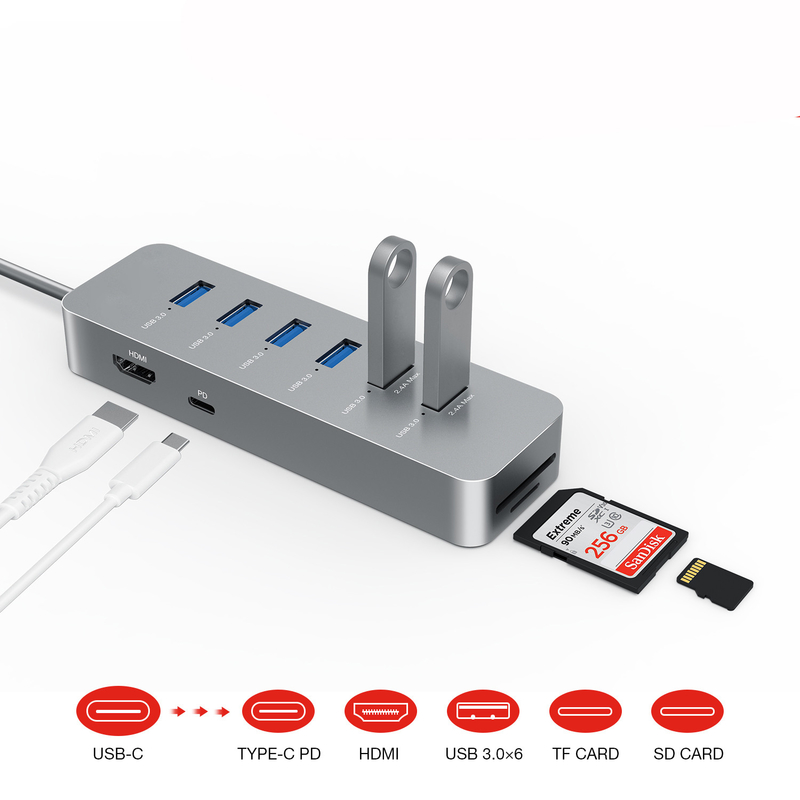 10 Gbps USB C Hub USB 3.0 Splitter USB A Expander Przenośny wielousadowy węzeł danych dla laptopa Imac Pro