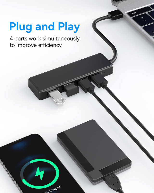 4 porty USB C Hub Adapter USB 3.0 Hub Ultra Slim Przenośny Hub danych