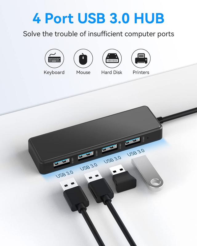 4 porty USB C Hub Adapter USB 3.0 Hub Ultra Slim Przenośny Hub danych