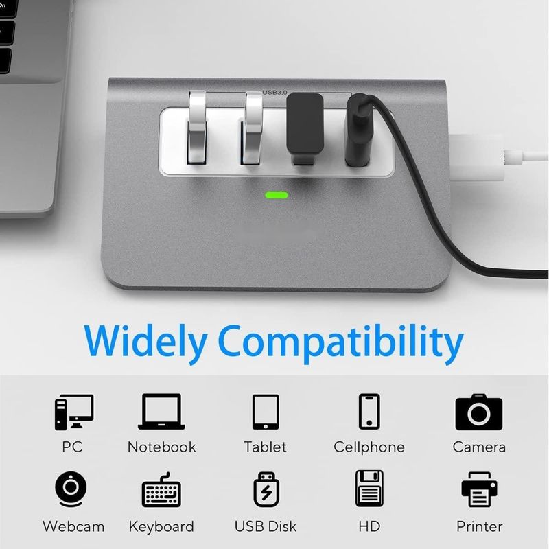 10 portów USB C Hub Przenośny USB C Hub Typ C do 4 portów USB A