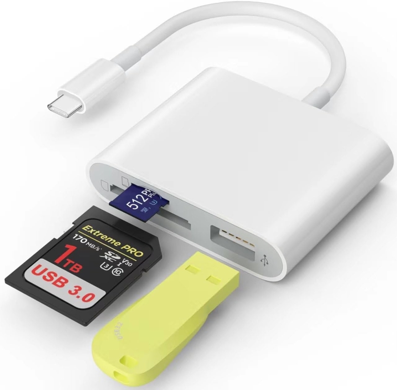 3 gniazda USB typu C do adaptera do kart Kompaktny czytnik kart Micro SD dla MacBook Pro