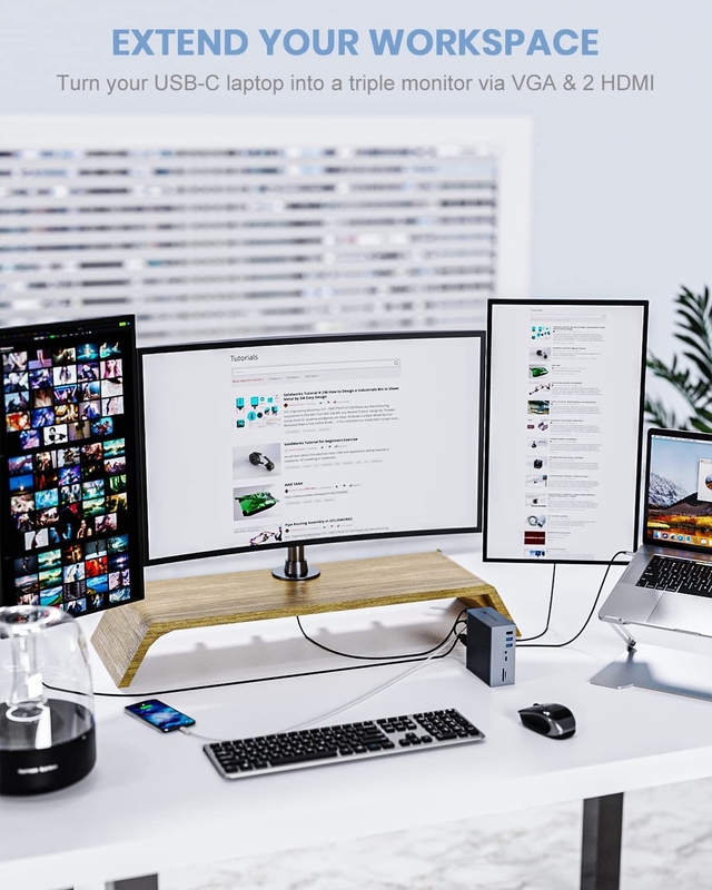16 w 2 USB C Dual Monitor Thunderbolt Dock Triple Display 8 USB C/A Porty Ethernet