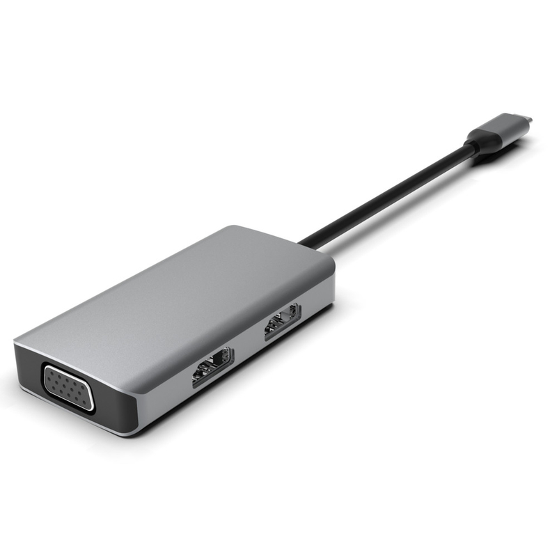 Wygodna srebrna stacja dokująca USB C z wyświetlaczem IC i portami USB 3.0