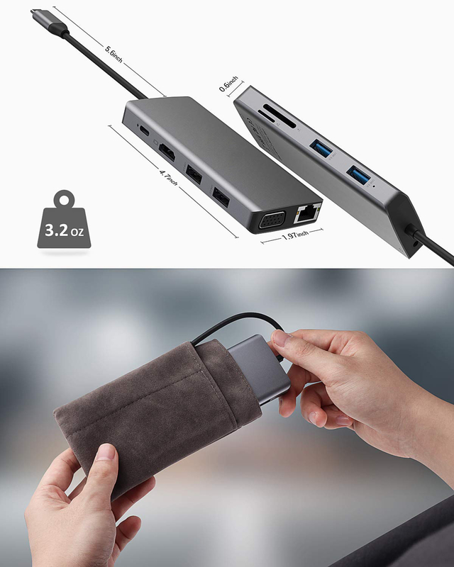 USB C Rj45 Adapter 12 w 1 USB C Hub Typ C Do PD HDMI USB3.0 USB2.0 USB-C SD TF