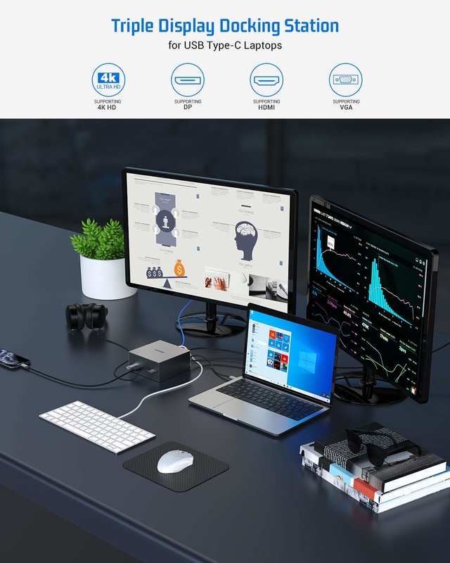 16 w 1 USB-C Docking Station PD 100W Szybkie ładowanie PC Host/USB 2.0/3.0 Hub/HDMI 4K60HZ /PD 4K/60HZ/RJ45 Gigabit