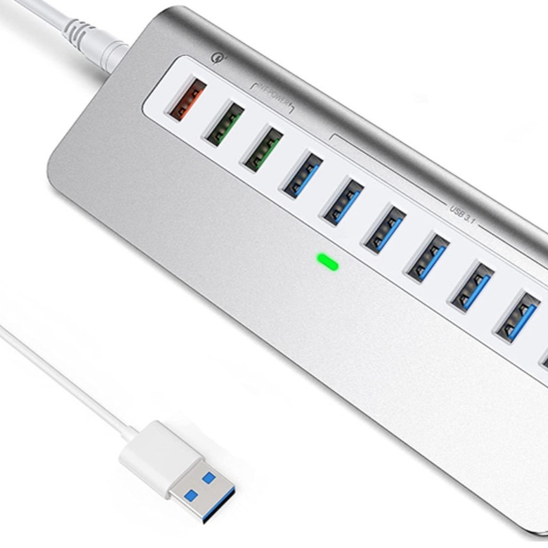 7-w-1 USB-A Hub z DC JACKI USB 3.0 Typ A 10Gbps dla laptopa i PC
