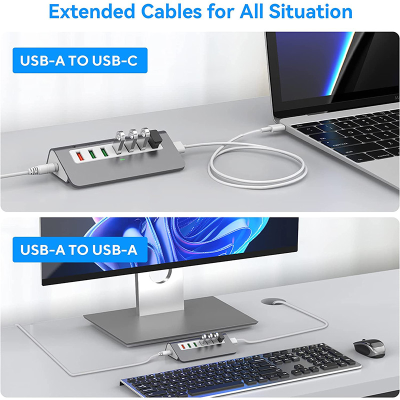 Usbc Usb A Multiport Adapter AUSB Hub 7-1 5Gbps 8 w 1 Type-C Hub USB2.0-3.0 Laptop Mac Book