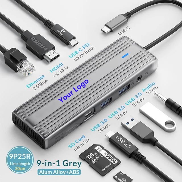 USB C Hub z 4K HDMI i USB 3.0 wysokiej prędkości Kompatybilny z Windows Mac