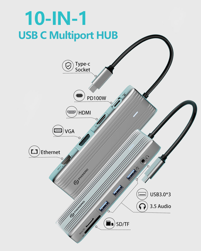 USB C Hub z 4K HDMI i USB 3.0 wysokiej prędkości Kompatybilny z Windows Mac