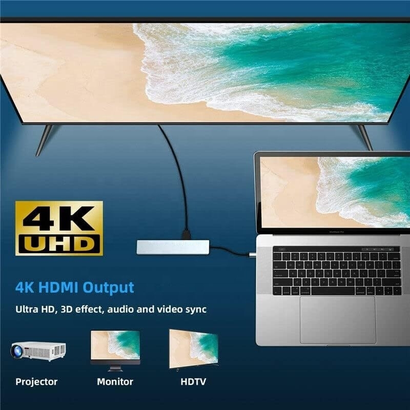 Uniwersalny 8-w-1 adapter USB typu C Hub Multiport do wielozadaniowości i transferu danych