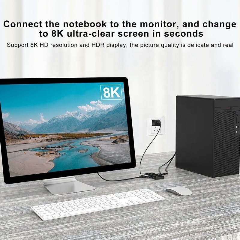 2 porty HDMI 2.1 Przełącznik KVM z USB 3.0 2 wejście 1 wyjście wskaźniki LED Kobieta-kobieta