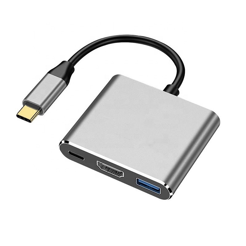 3-w-1 USB C Typ C Wielofunkcyjny węzeł do USB-C PD HDMI USB 3.0 Adapter Converter Cable