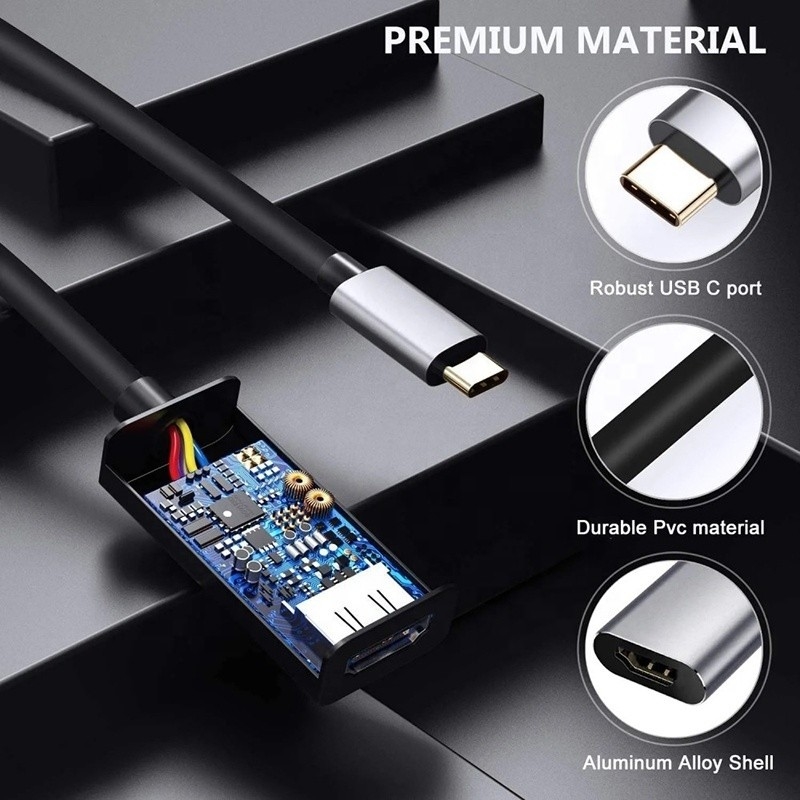 Mężczyzna-kobieta USB 3.1 Typ C do HDMI Kabel HDTV Adapter Konwerter 4K 60Hz 1080P CCA Konduktor