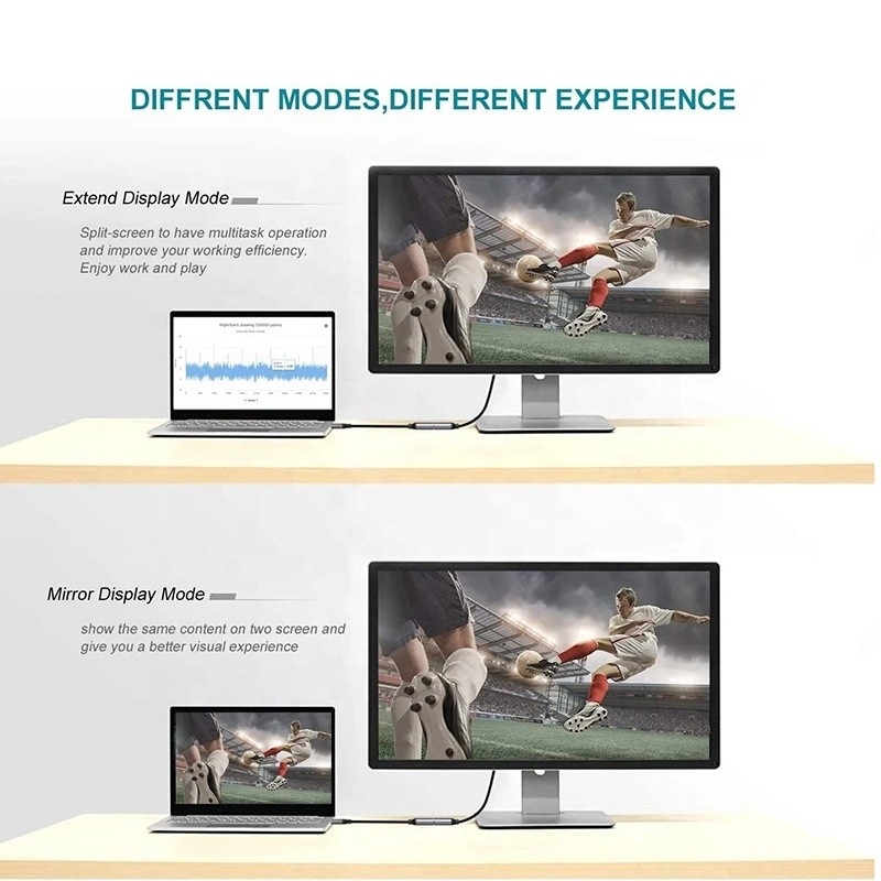 Mężczyzna-kobieta USB 3.1 Typ C do HDMI Kabel HDTV Adapter Konwerter 4K 60Hz 1080P CCA Konduktor