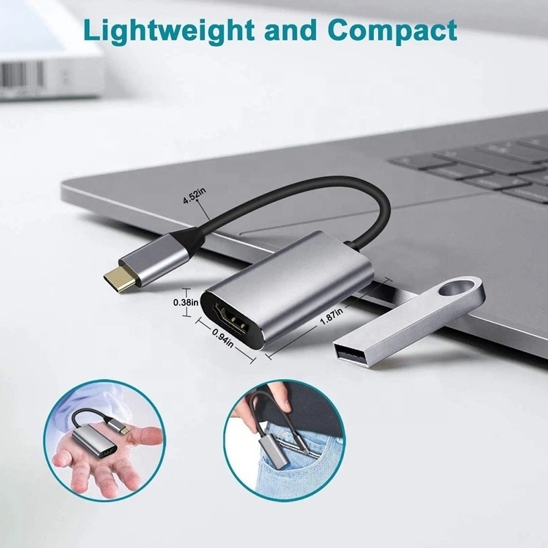 Mężczyzna-kobieta USB 3.1 Typ C do HDMI Kabel HDTV Adapter Konwerter 4K 60Hz 1080P CCA Konduktor