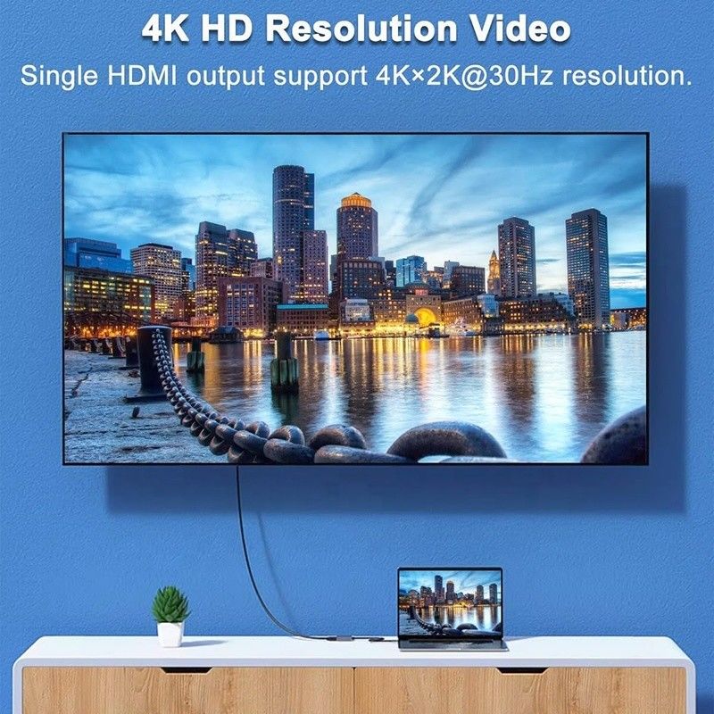 Typ C Mężczyzna do podwójnego HDMI Kobieta Thunderbolt 3 Kabel adaptera USB-C Multi-Monitor 4K 30Hz