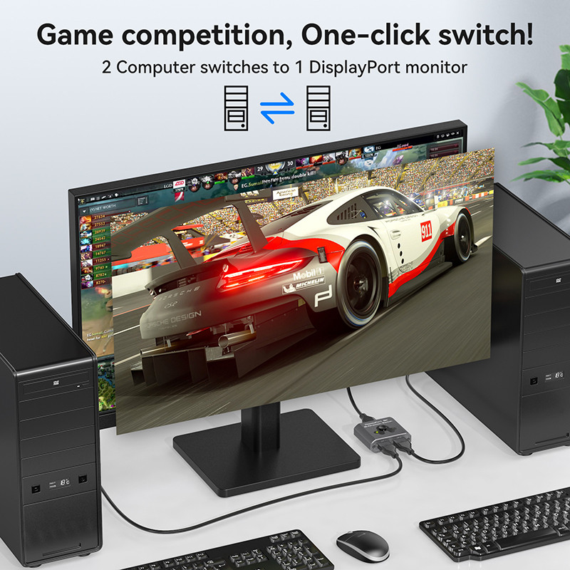 Wyświetlacz portu 8K60Hz dla łatwej obsługi i szybkiego przełączania DP 1.4