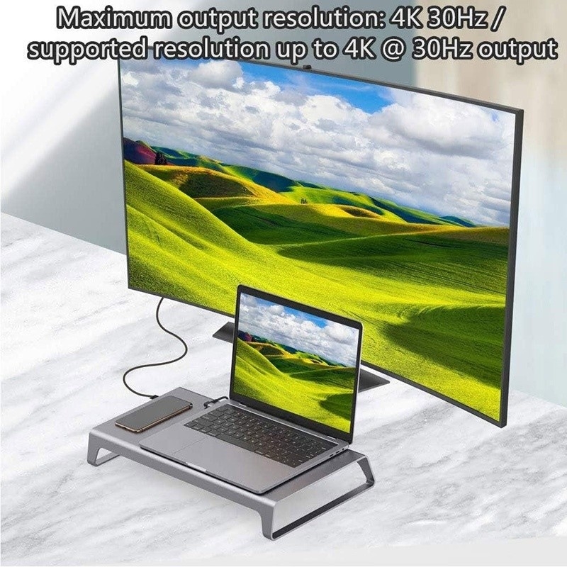 TYPE-C Mężczyzna 11 w 1 węzło komputerowy laptop Adapter stacji dokującej z 1000Mbps RJ45 i USB-C PD
