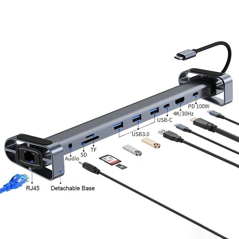 Interfejs USB 3.1 Typ 10 w 1 Hub typu C do szybkiego przesyłania danych i ładowania